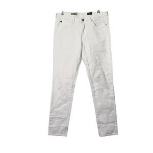 AG The Prima Mid Rise White Cigarette Super Sateen Stretch Jeans | Size 29R